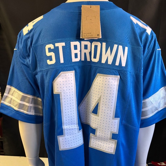 New mens 2XL authentic Nike Detroit Lions Amon Ra St Brown football jersey - Picture 1 of 8